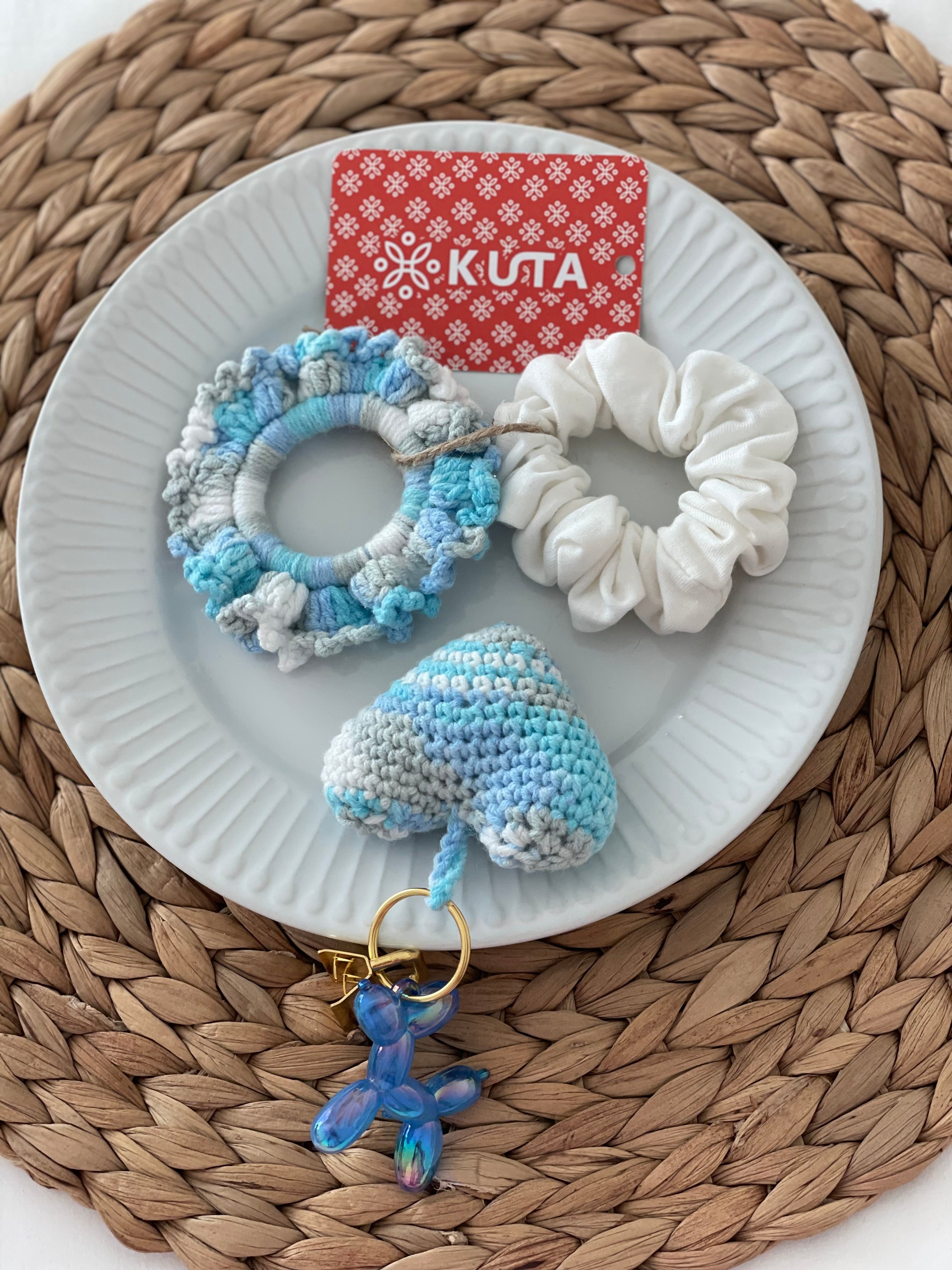 Tie dye crochet scrunchies